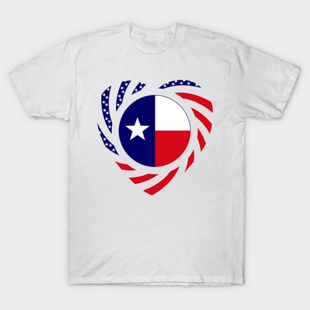 Texan American Murican Patriot Flag Series (Heart) T-Shirt by Village Values